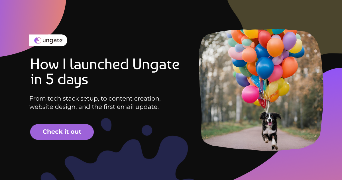 From idea to inbox: How I launched Ungate in 5 days
